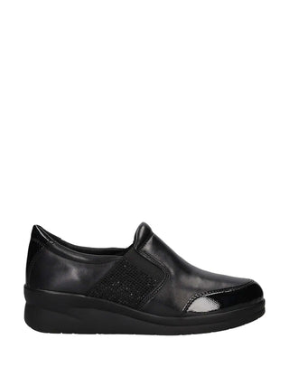 SLIP ON DONNA - RIPOSELLA NERO - MANUELA I WC02BX 1
