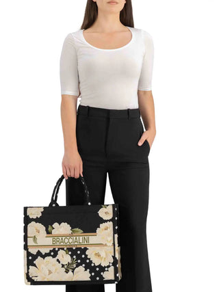BORSA A MANO DONNA - BRACCIALINI BIANCO-NERO - B19280-TY 5