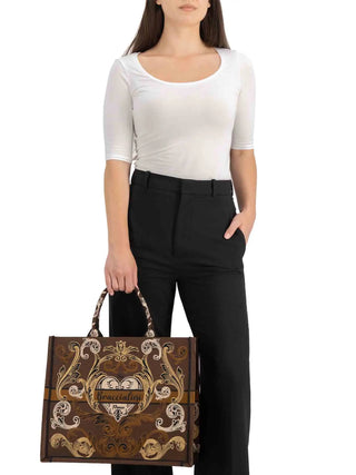 BORSA A MANO DONNA - BRACCIALINI MARRONE - B19280-TY 5