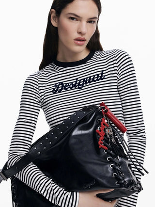 BORSA A SPALLA DONNA - DESIGUAL NERO - 26SAXP86 6