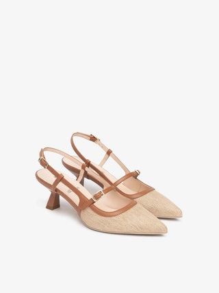 DECOLLETE DONNA - NERO GIARDINI BEIGE - E615471D 2