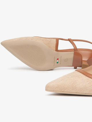 DECOLLETE DONNA - NERO GIARDINI BEIGE - E615471D 4