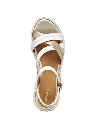 SANDALO DONNA - GEOX BIANCO-ORO - D650JA 054AJ 5