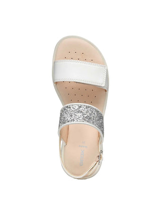 SANDALO RAGAZZA - GEOX BIANCO-ARGENTO - J556EA 0BCEW 5