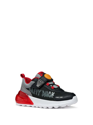 SNEAKERS RAGAZZO - GEOX NERO-ROSSO - J65LYA 011CE 2