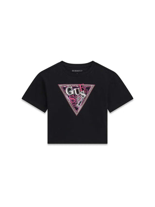 T-SHIRT RAGAZZA - GUESS KIDS NERO - J6GI24 K6YW4