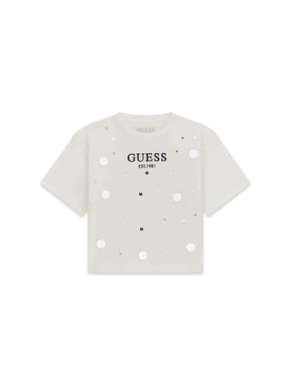 T-SHIRT RAGAZZA - GUESS KIDS BIANCO - J6RI12 J1314
