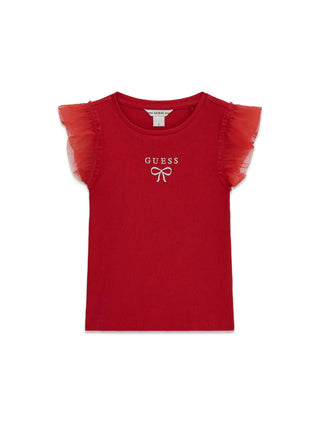 T-SHIRT BAMBINA - GUESS KIDS ROSSO - K6RI12 KCU20