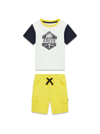 TUTA BAMBINO - GUESS KIDS BIANCO-BLU - N6RG05 K8HM4