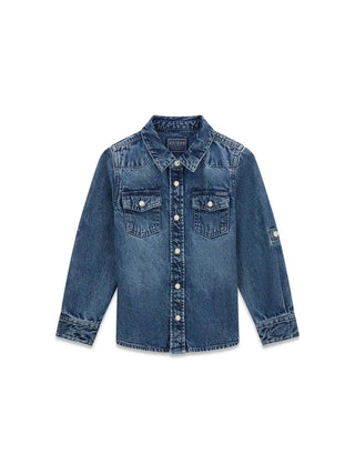 CAMICIA BAMBINO - GUESS KIDS BLU - N6RH00 D4EU0