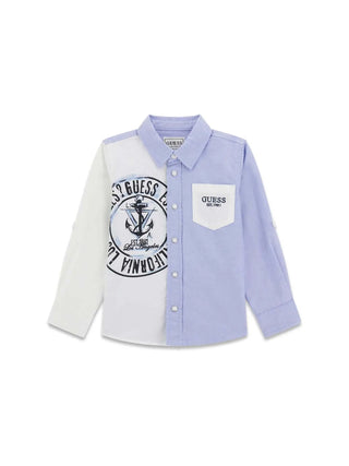 CAMICIA BAMBINO - GUESS KIDS BIANCO-BLU - N6RH04 W9CL1