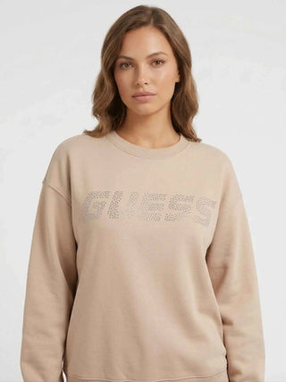 FELPA DONNA - GUESS ATHLEISURE BEIGE - V4BQ15 K7UW2 3