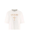 T-SHIRT DONNA - GUESS ATHLEISURE BIANCO SPORCO - V4YI06 I3Z14 1