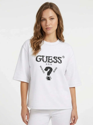 T-SHIRT DONNA - GUESS ATHLEISURE BIANCO - V4YI06 I3Z14 3