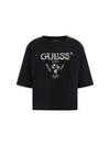 T-SHIRT DONNA - GUESS ATHLEISURE NERO-BIANCO - V4YI06 I3Z14 1
