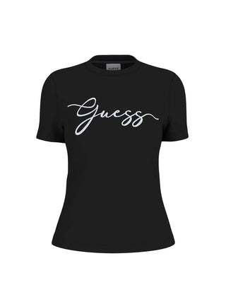 T-SHIRT DONNA - GUESS ATHLEISURE NERO - V6GI01 K2962