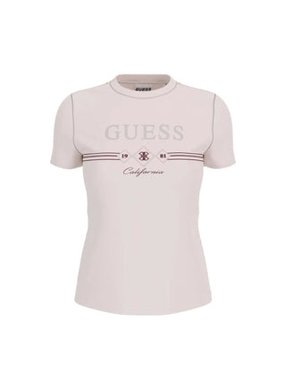T-SHIRT DONNA - GUESS ATHLEISURE CREMA - V6GI06 K2967