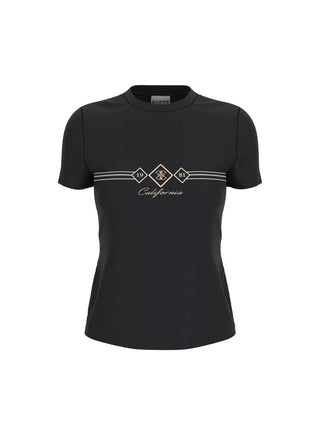 T-SHIRT DONNA - GUESS ATHLEISURE NERO - V6GI06 K2967