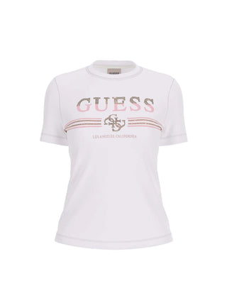 T-SHIRT DONNA - GUESS ATHLEISURE BIANCO - V6GI07 K2968