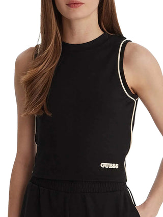 TOP DONNA - GUESS ATHLEISURE NERO - V6GP17 K3215