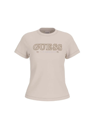 T-SHIRT DONNA - GUESS ATHLEISURE BEIGE - V6RI10 I3Z14
