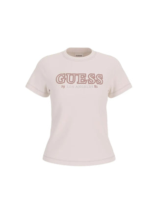 T-SHIRT DONNA - GUESS ATHLEISURE CREMA - V6RI10 I3Z14