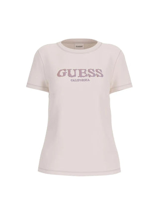 T-SHIRT DONNA - GUESS ATHLEISURE CREMA - V6RI11 J1314