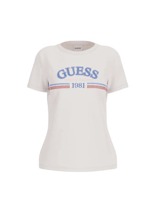 T-SHIRT DONNA - GUESS ATHLEISURE BIANCO - V6RI16 I3Z14