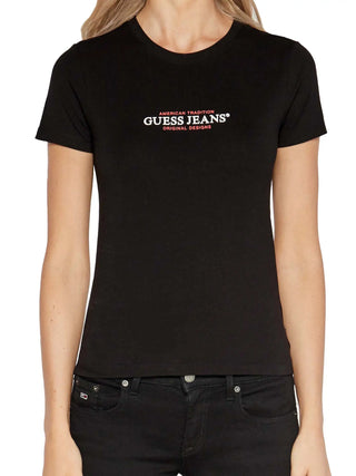 Guess - Tee Shirt Femme V4GI01-I3Z14 Blanc Doré Guess - Tee Shirt Femme V4GI01-I3Z14 Blanc Doré