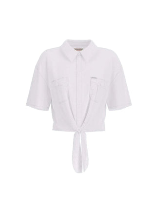 CAMICIA DONNA - GUESS JEANS BIANCO - W6GHA3 WO331