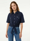 CAMICIA DONNA - GUESS JEANS BLU - W6GHA3 WO331 3