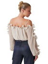 TOP DONNA - GUESS APPAREL BEIGE - W6RH29 WI342 3