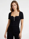 TOP DONNA - GUESS APPAREL NERO - W6RP08 KCBO2 2