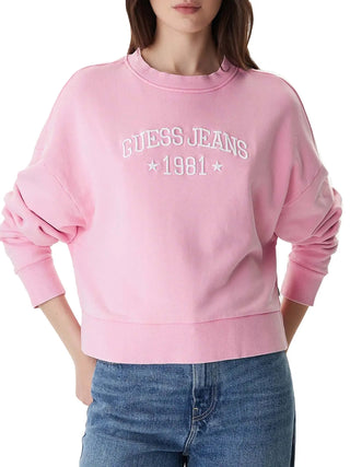 FELPA DONNA - GUESS JEANS ROSA - W6RQ04 KCPR1