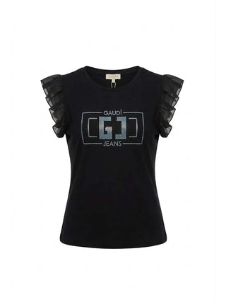 T-SHIRT DONNA - GAUDI JEANS NERO - 611BD64013