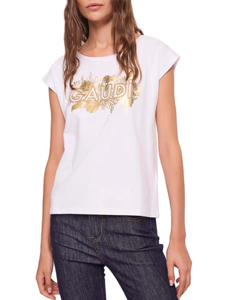 T-SHIRT DONNA - GAUDI JEANS BIANCO - 611BD64038
