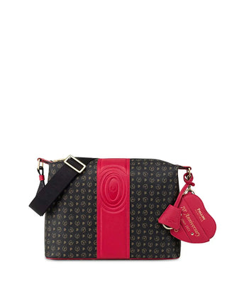 BORSA A SPALLA DONNA - POLLINI NERO-ROSSO - TE8400PP02Q1Z