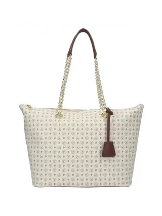 BORSA A SPALLA DONNA - POLLINI AVORIO-MARRONE - TE8410PP02Q11