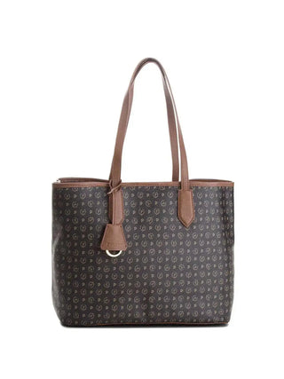 BORSA A SPALLA DONNA - POLLINI NERO-MARRONE - TE8427PP06Q11