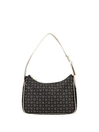 BORSA A SPALLA DONNA - POLLINI NERO-AVORIO - TE8552PP0OQ11