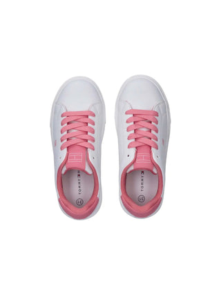 SNEAKERS RAGAZZA - TOMMY HILFIGER BIANCO-FUXIA - T3A9-34238-1355 3