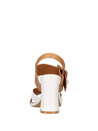SANDALO DONNA - NAZARENO GABRIELLI BIANCO-CAMEL - 8102 5