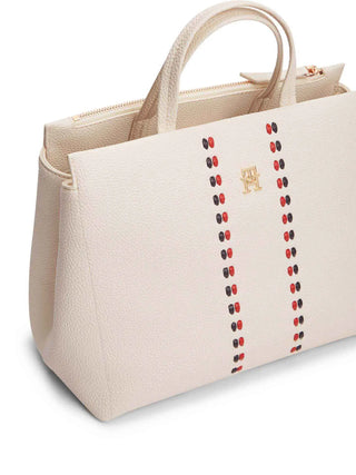 BORSA A MANO DONNA - TOMMY HILFIGER CREMA - AW0AW18155 3