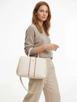 BORSA A MANO DONNA - TOMMY HILFIGER CREMA - AW0AW18155 5