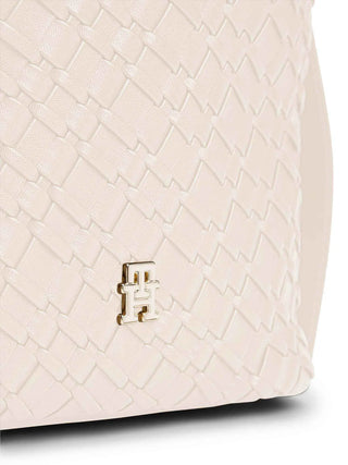 BORSA A MANO DONNA - TOMMY HILFIGER CREMA - AW0AW18160 4