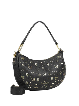 BORSA A SPALLA DONNA - BRACCIALINI NERO - B18882-YY 2