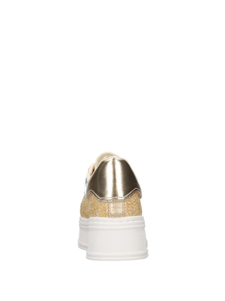 WHITE MOUNTAIN Upbear – Sneaker Donna In Maglia Intrecciata, Leggera E Traspirante, Oro/tessuto, 39 EU - 4