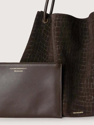 BORSA A SPALLA DONNA - TRUSSARDI MARRONE - Z320E006922N 4