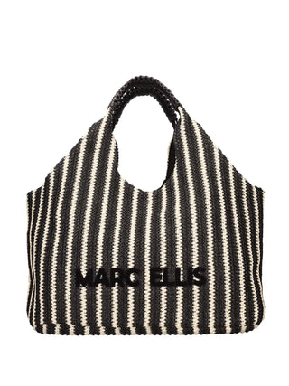 BORSA A SPALLA DONNA - MARC ELLIS NERO-SABBIA - BUBY EIVISSA