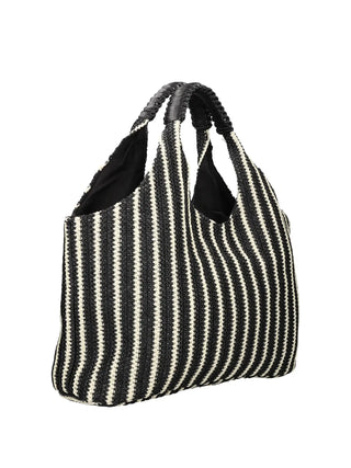 BORSA A SPALLA DONNA - MARC ELLIS NERO-SABBIA - BUBY EIVISSA 3